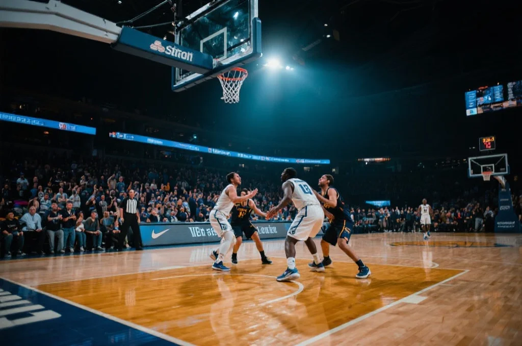 激烈的NBA比赛场景